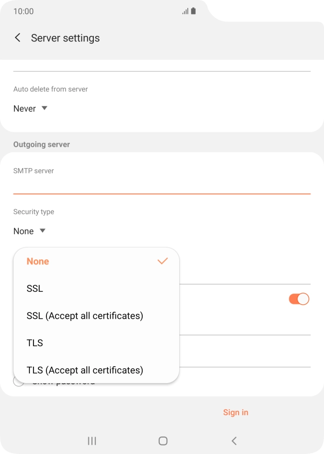 Press None to turn off the function.