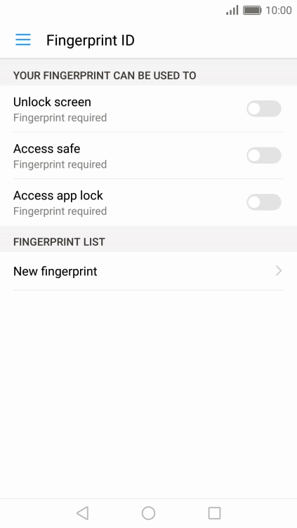 Press New fingerprint.