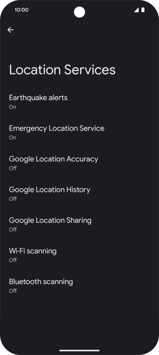 Press Google Location Accuracy.