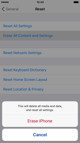 Press Erase iPhone.