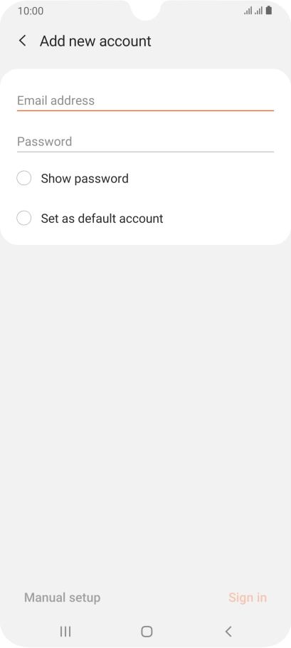 Press Email address and key in your email address.