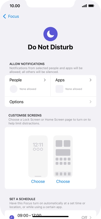 Press People and follow the instructions on the screen to select which contacts you would like to receive calls and notifications from when Do Not Disturb is turned on.