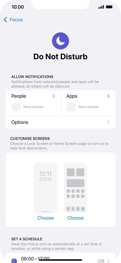 Press People and follow the instructions on the screen to select which contacts you would like to receive calls and notifications from when Do Not Disturb is turned on.