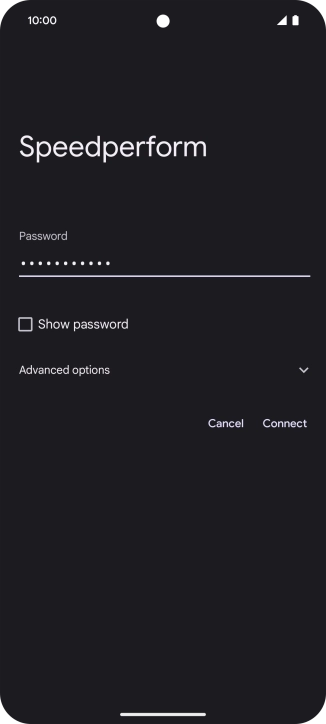 Key in the password for the Wi-Fi network and press Connect.