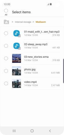 Press the required file. Press the required file.
