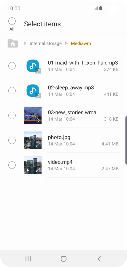 Press the required file. Press the required file.