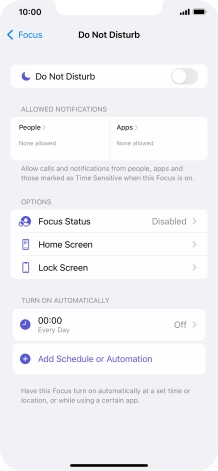 Press People and follow the instructions on the screen to select which contacts you would like to receive calls and notifications from when Do Not Disturb is turned on.