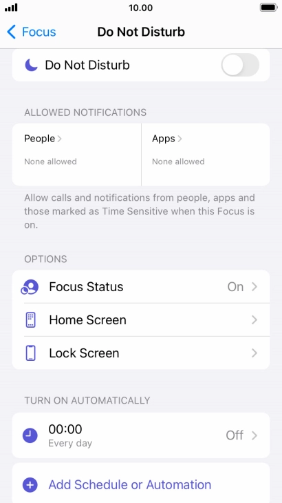 Press People and follow the instructions on the screen to select which contacts you would like to receive calls and notifications from when Do Not Disturb is turned on.