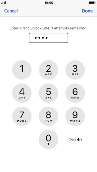 Key in your PIN and press Done.