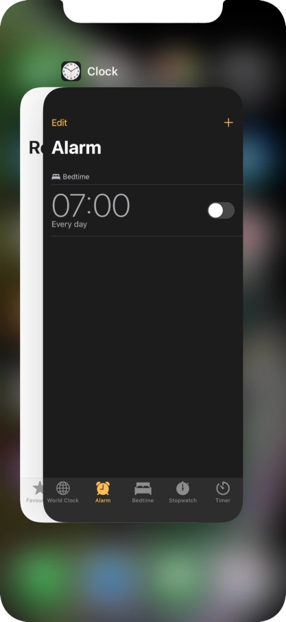 Slide upwards on the required application to end it.