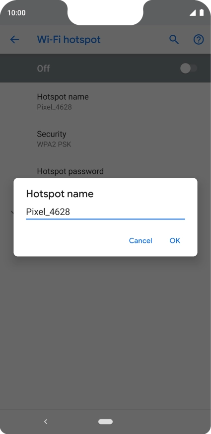 Key in the required Wi-Fi hotspot name and press OK.
