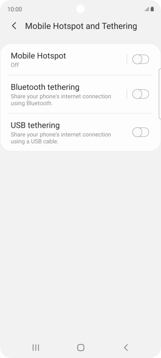 Press Mobile Hotspot.