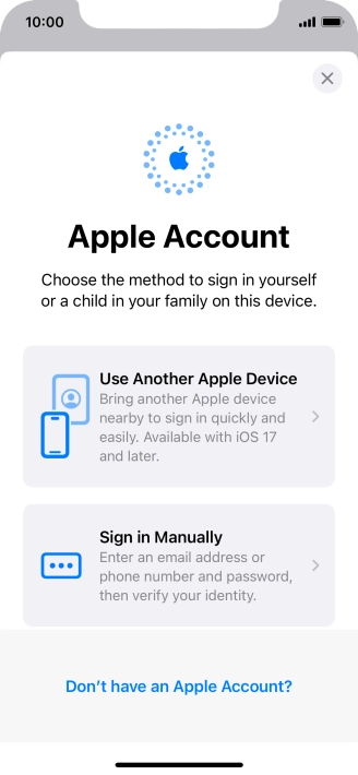 Press Sign in Manually.