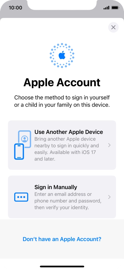 Press Sign in Manually.
