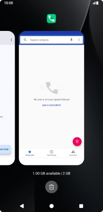 To end one running application, slide your finger upwards on the required application.