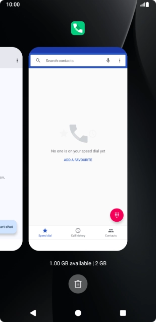 To end one running application, slide your finger upwards on the required application.