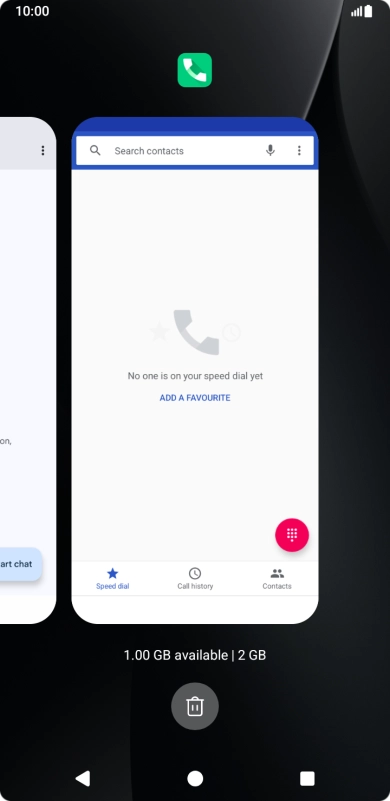 To end one running application, slide your finger upwards on the required application.