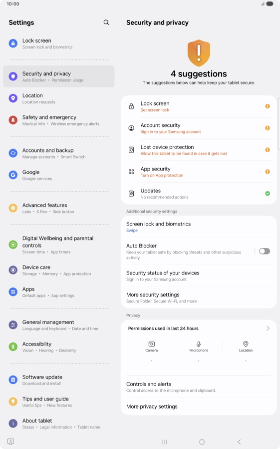 Press More security settings.