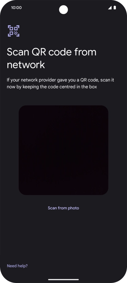 Place the QR code you've received inside the phone camera frame to scan the code.