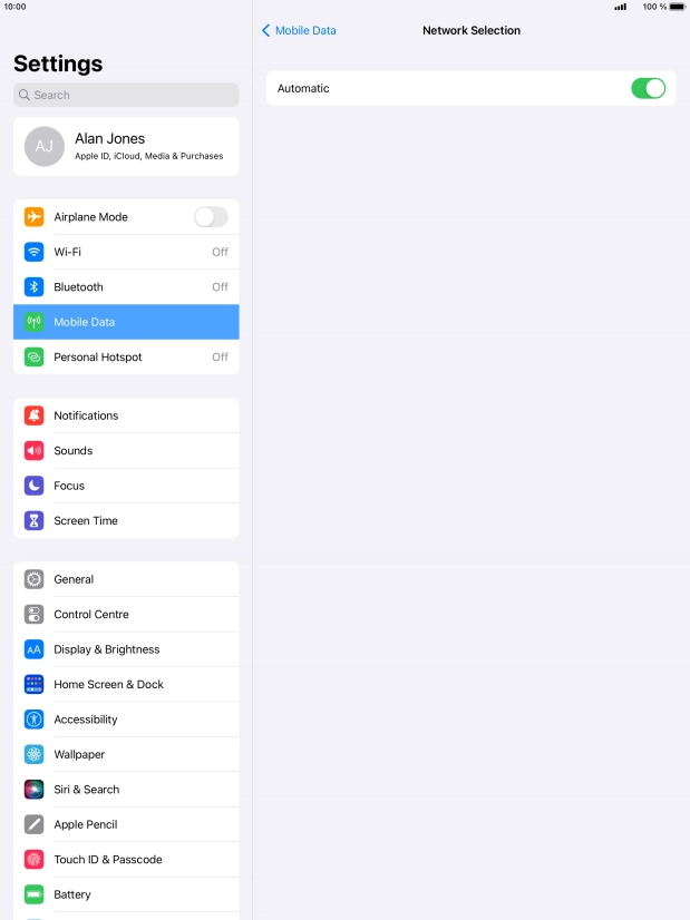 Press the indicator next to 