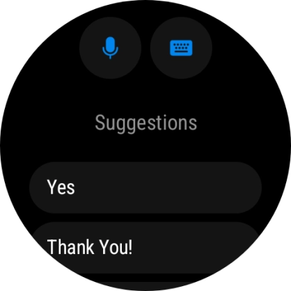 Press the microphone icon and follow the instructions on the screen to record and send the required reply.