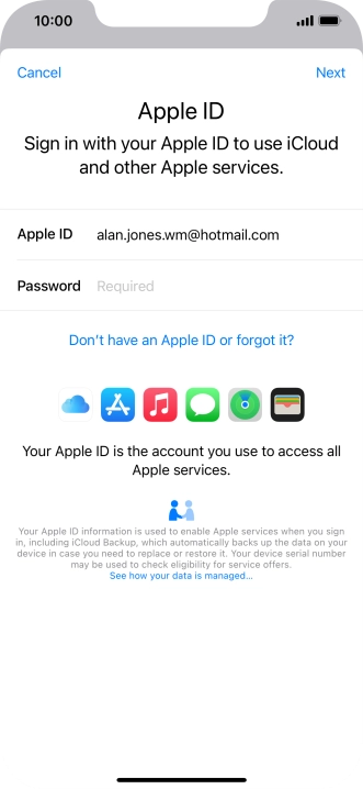 Press the field next to 