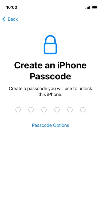 Press Passcode Options.