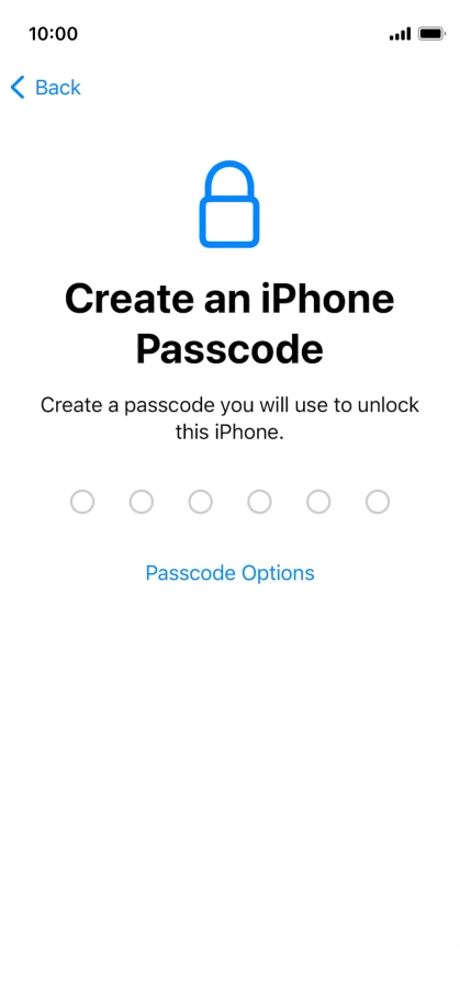 Press Passcode Options.