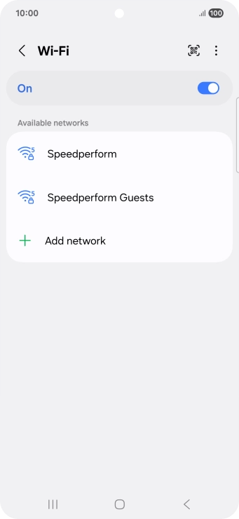 Press the required Wi-Fi network.