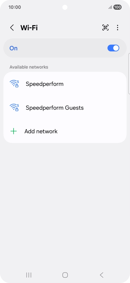 Press the required Wi-Fi network.