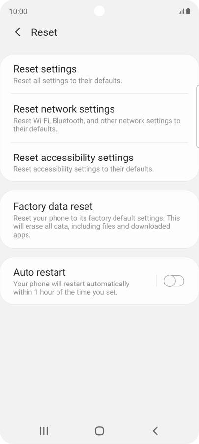 Press Factory data reset.