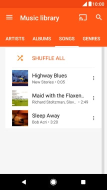 Press the required audio file.