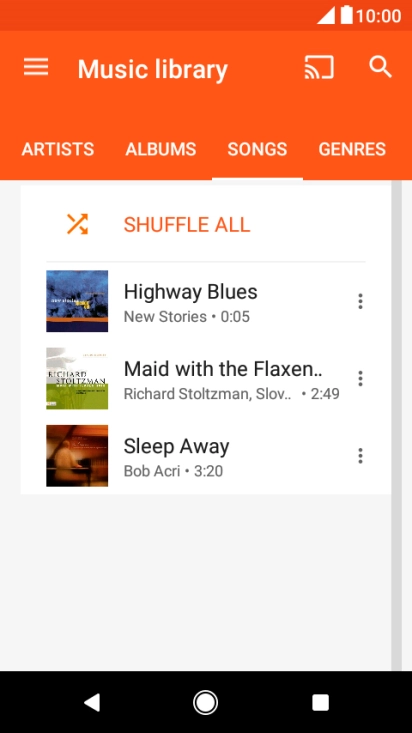 Press the required audio file.
