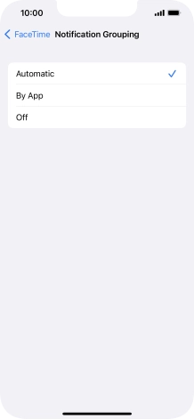 Press the required setting.