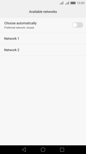 Press the required network.