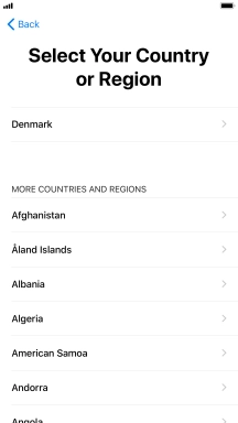 Press the required country or area.