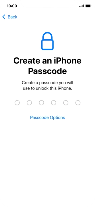 Press Passcode Options.