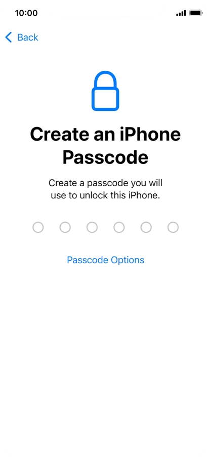 Press Passcode Options.