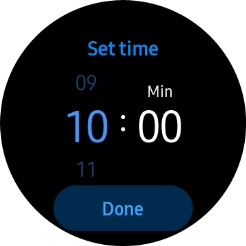 Turn the Rotating bezel right or left to set the required time.