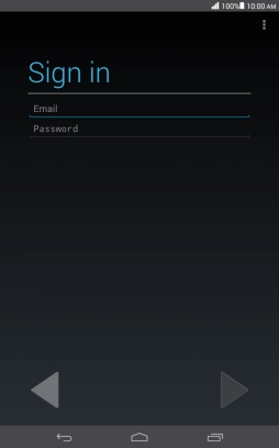 Press Email and key in the username for your Google account.