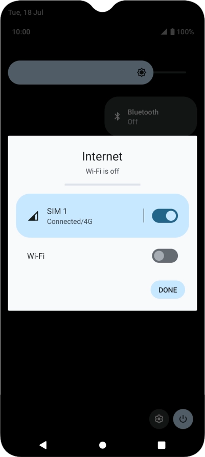 Press the indicator next to the name of the SIM to turn the function on or off.