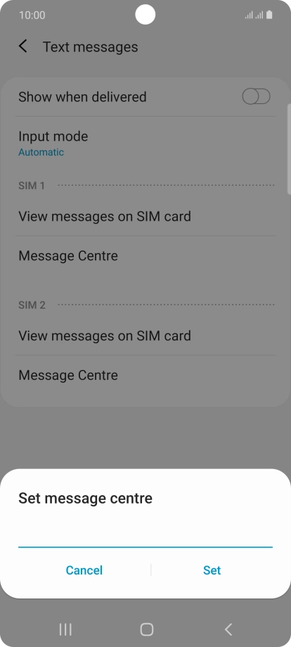 Key in +61415011501 and press Set.