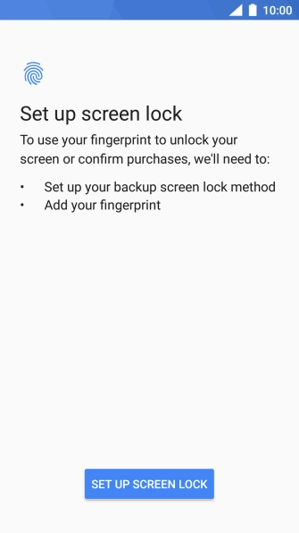 Press SET UP SCREEN LOCK.