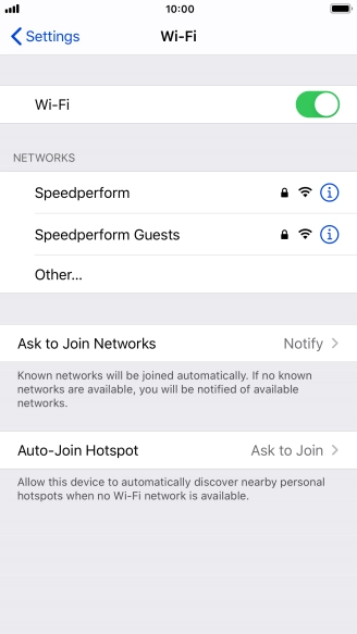 Press the required Wi-Fi network and key in the password for the Wi-Fi network.
