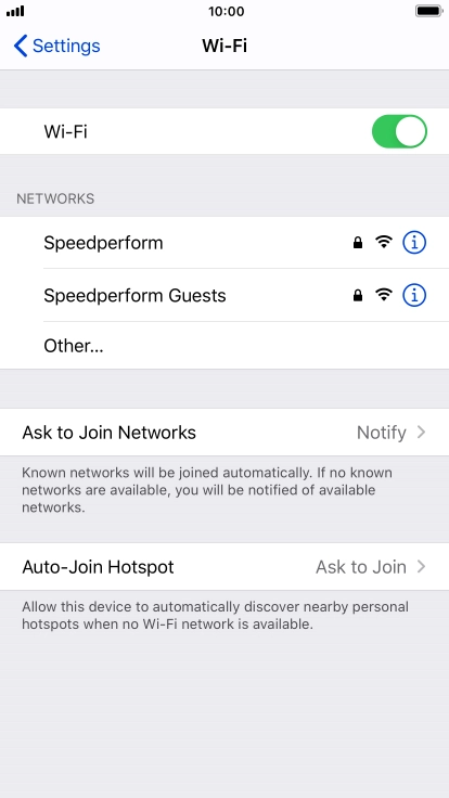 Press the required Wi-Fi network and key in the password for the Wi-Fi network.