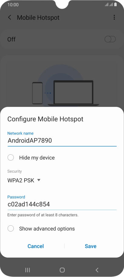 Press the field below 