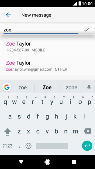 Press the required contact.
