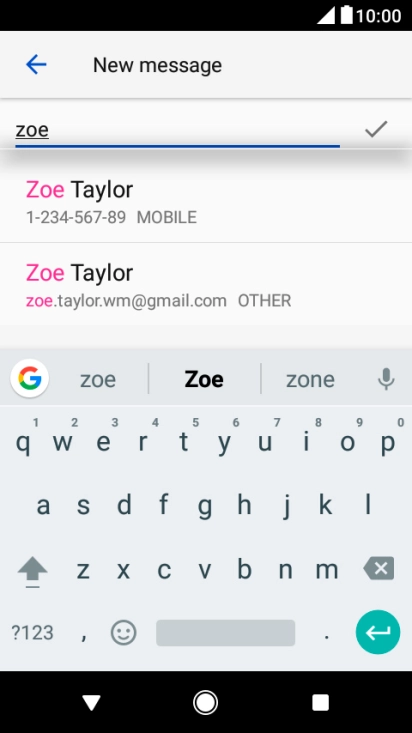 Press the required contact.