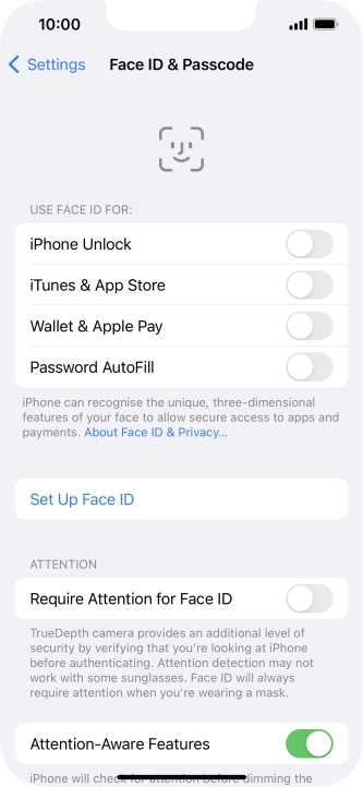 Press Set Up Face ID.