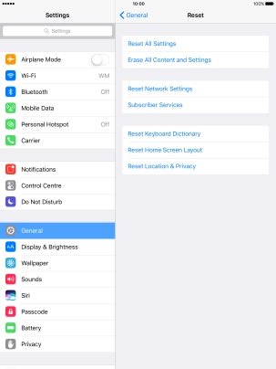 Press Reset All Settings.
